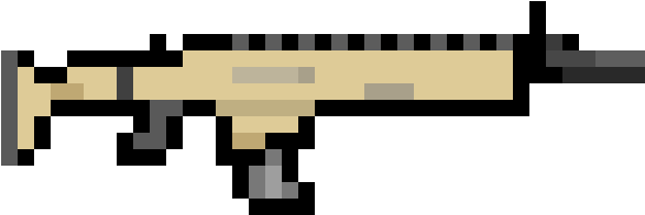 Scar Fortnite Pixel Art (645x270), Png Download