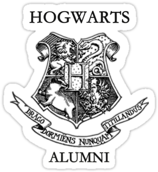 Hogwarts Alumni By Krishnef Hogwarts Alumni, Hogwarts - Hogwarts Black And White Logo (375x360), Png Download
