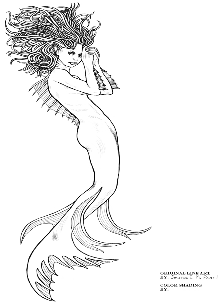 Harry Potter Mermaid Drawing - Merpeople Harry Potter Coloring (1024x1024), Png Download