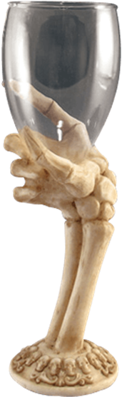 Skeleton Hand Wine Glass - Glass (555x555), Png Download