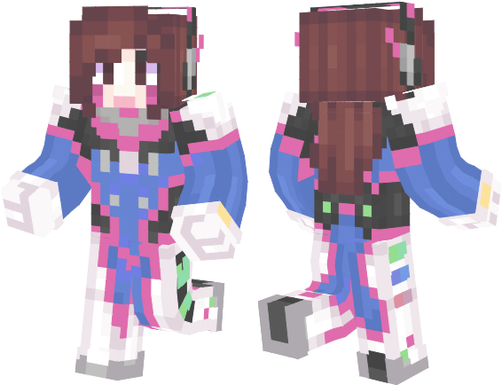 Va From Overwatch Minecraft Edition - Overwatch D Va Minecraft Skin (600x500), Png Download