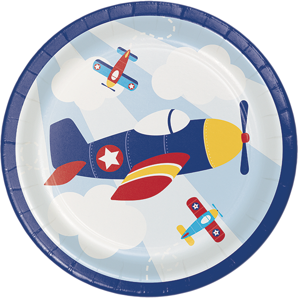 Airplane Flyer Dessert Plates - Purr-fect Party Party Plates (600x600), Png Download