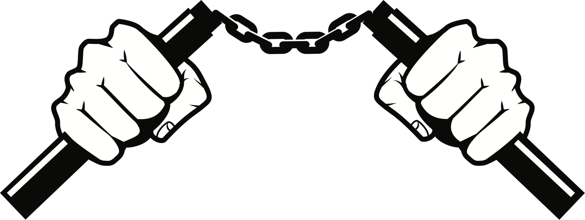 Nunchaku Computer Icons Drawing Domain Name Chain - Nunchaku Black And White (1993x750), Png Download