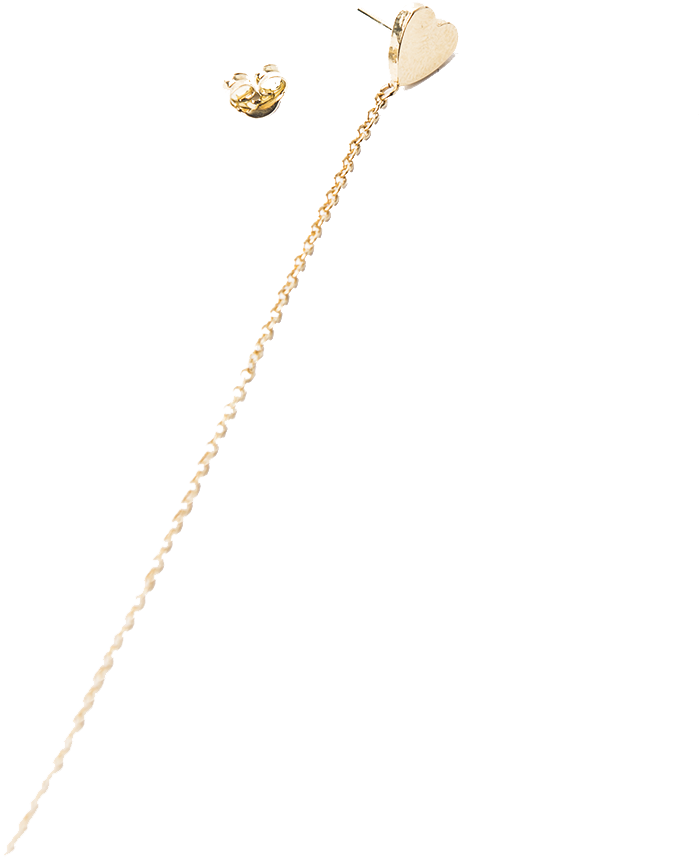 Imagen De Single Broken Filled Heart Chain Stud Earring - Chain (1000x1000), Png Download