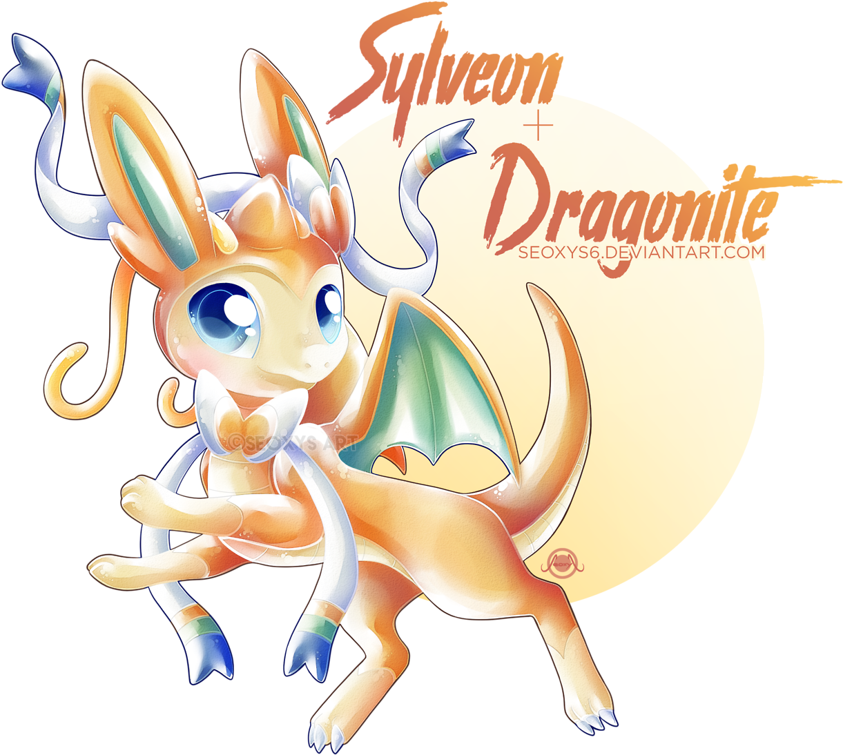 Ended Up Coloring My Sketch Of Sylveon Dragonite (1280x1175), Png Download