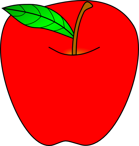 Red Apple Clip Art - Apple Clipart (570x596), Png Download