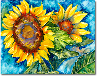 "sunflowers" Watercolor Private Collection / Prints - Paint (350x400), Png Download