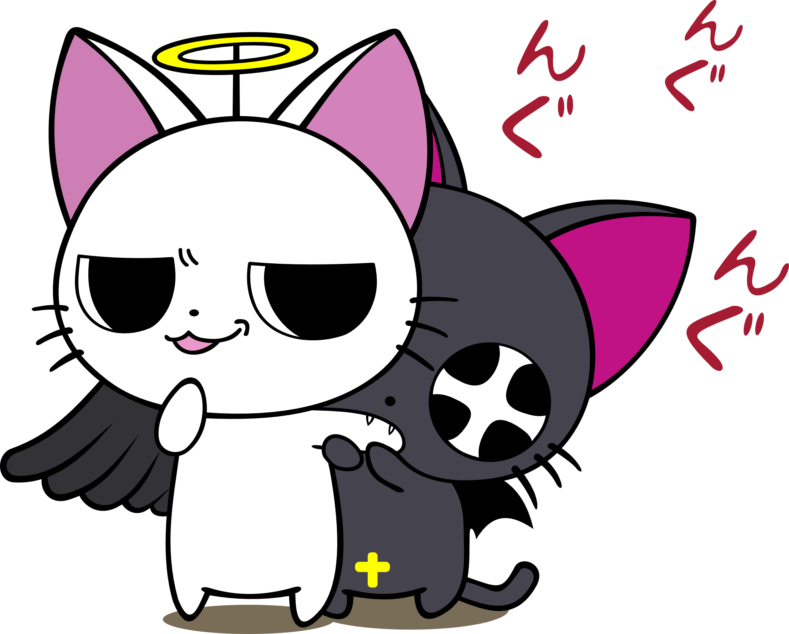 Angels Cats Animals Vampires Anime Nyanpire - Nyanpire The Animation (3000x2412), Png Download
