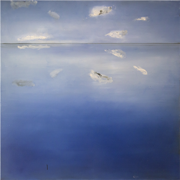 1 Reflexión De Nubes Sobre La Superficie De La Profundidad, - Oil Painting (1000x750), Png Download