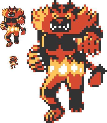 Incineroar Is The Next 'mon To Get A Gen 1 Game Boy - Incineroar Sprite (540x540), Png Download