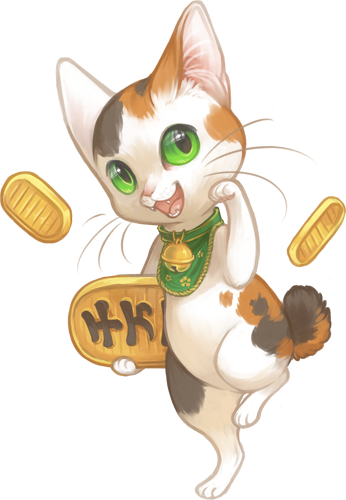 Half Wit Dream My Take On Maneki - Japanese Bobtail Cat Cartoon (346x500), Png Download
