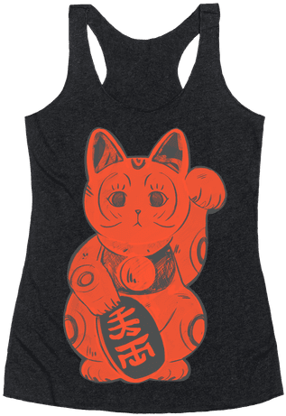 Japanese Lucky Cat Racerback Tank Top - Babadook Is A Gay Icon (484x484), Png Download