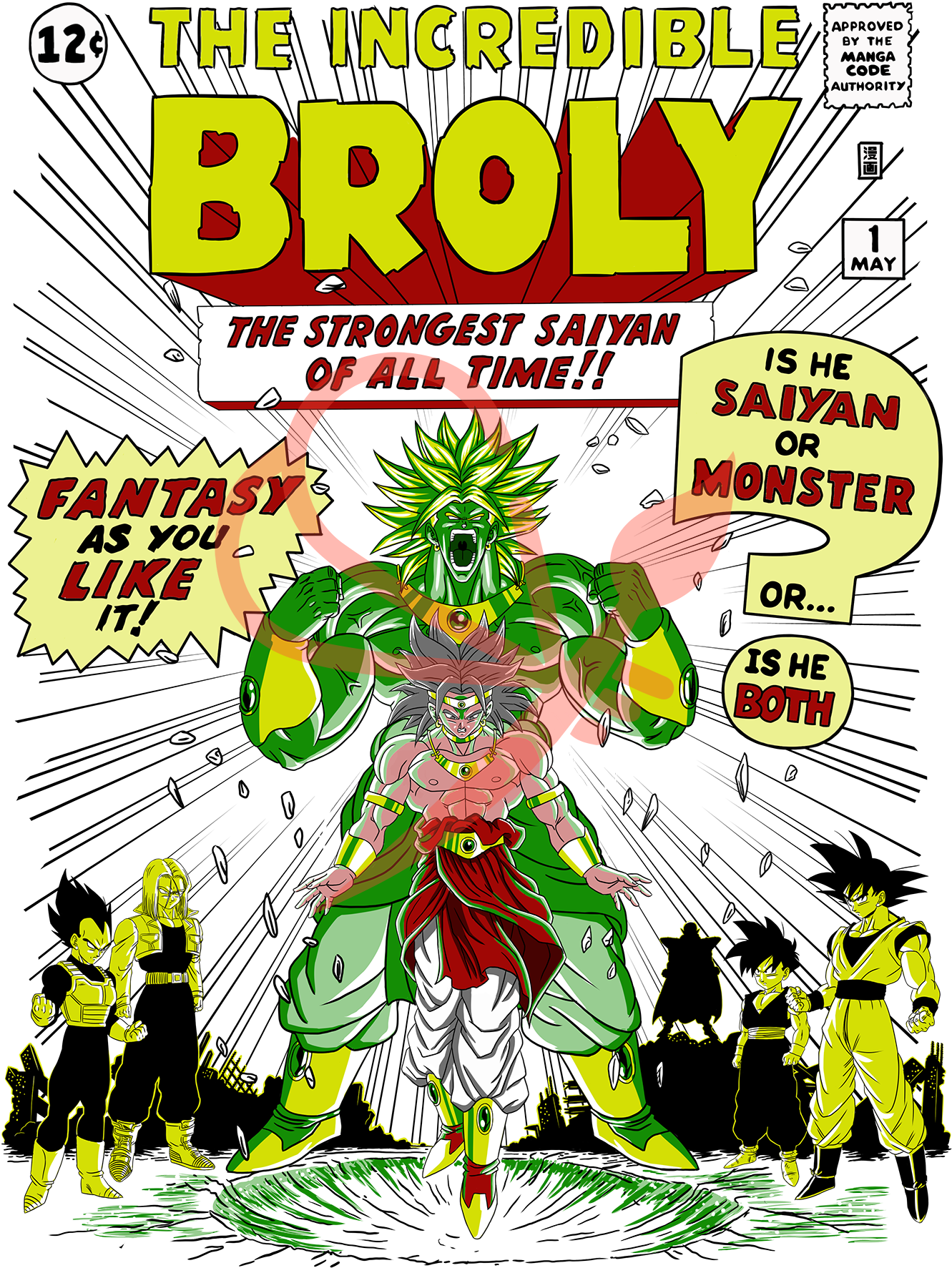 The Incredible Broly - Marvel Comics Paintings On Canvas Art - Marvel Comic (1800x1800), Png Download