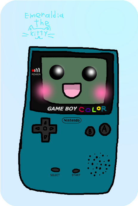 Kawaii Gameboy Color - Drawing (515x767), Png Download