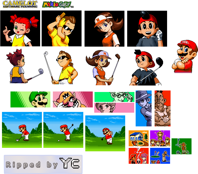 Intro - Mario Golf Game Boy Color Characters (828x729), Png Download