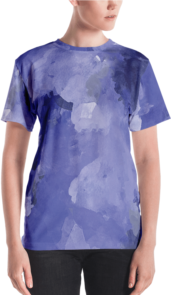 Violet Midnight Watercolor Women's T Shirt T Shirt - T-shirt (1000x1000), Png Download