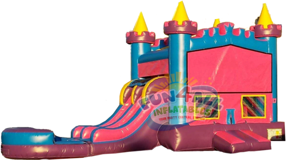 Emoji Queens Dual Lane Water Combo - Barbie Water Slide (640x384), Png Download