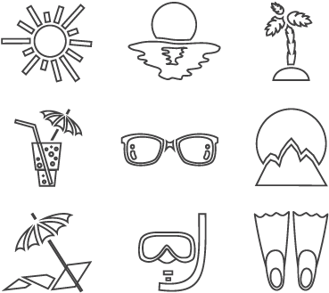 Travel & Vacation Icons Set By Milkym - Symbol (600x399), Png Download