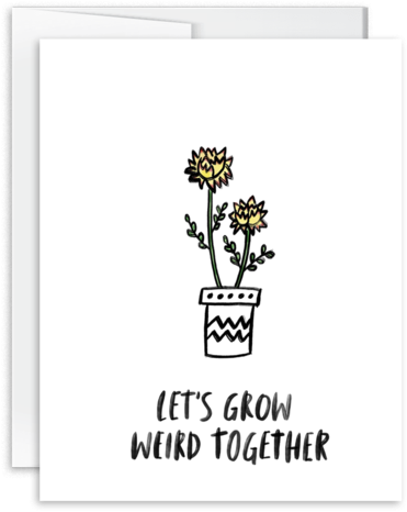 Watercolor Flower Let's Grow Weird Together Greeting - Bouquet (600x600), Png Download