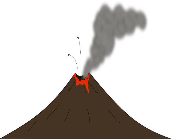 Volcano With Smoke And Lava Clip Art At Clipart Library - Volcano Clipart (600x490), Png Download