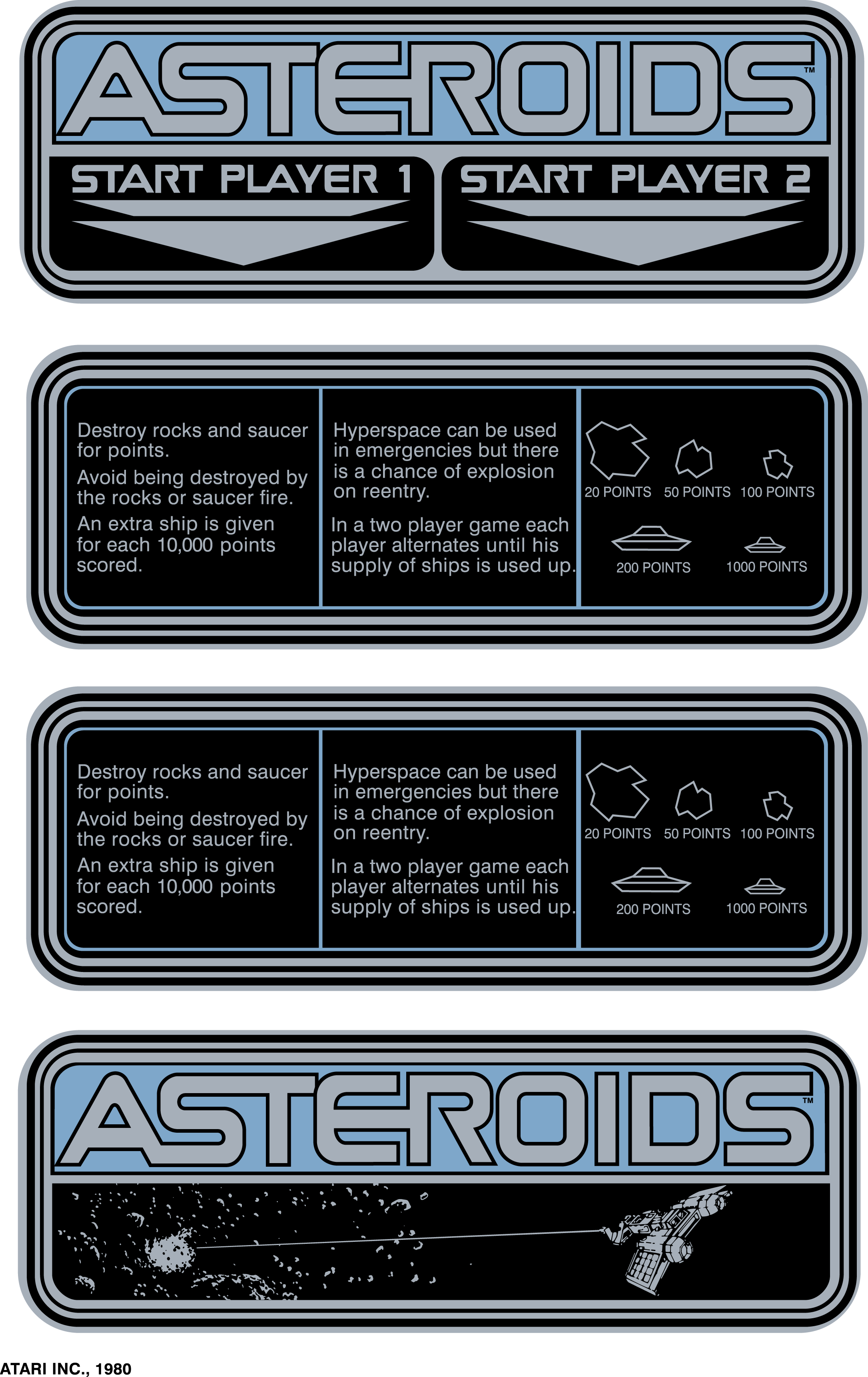 Asteroids Arcade Machine Stickers - Woodworking (2171x3444), Png Download