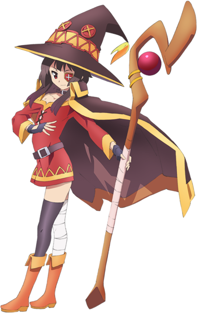 Megumin Artwork 03 - Konosuba God's Blessing On This Wonderful World Megumin (395x627), Png Download
