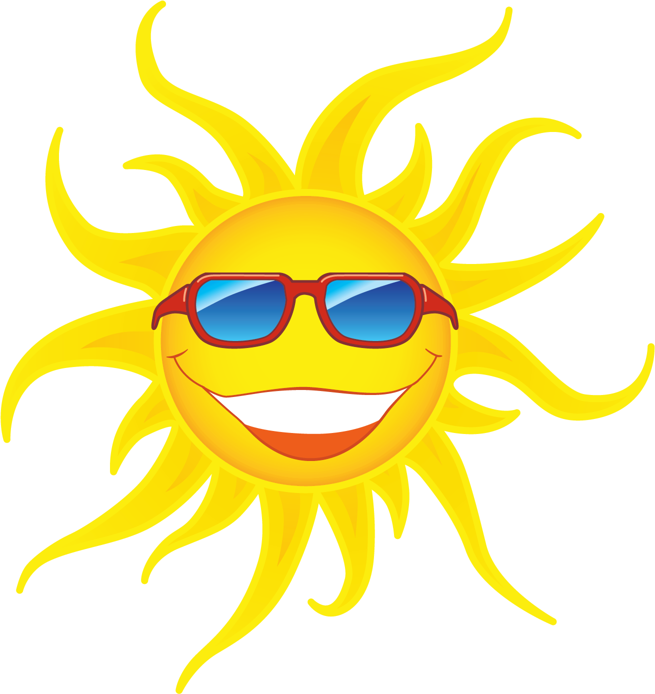 Sun With Red Sunglasses Transparent Png Picture - Sun With Sunglasses Png (1372x1457), Png Download