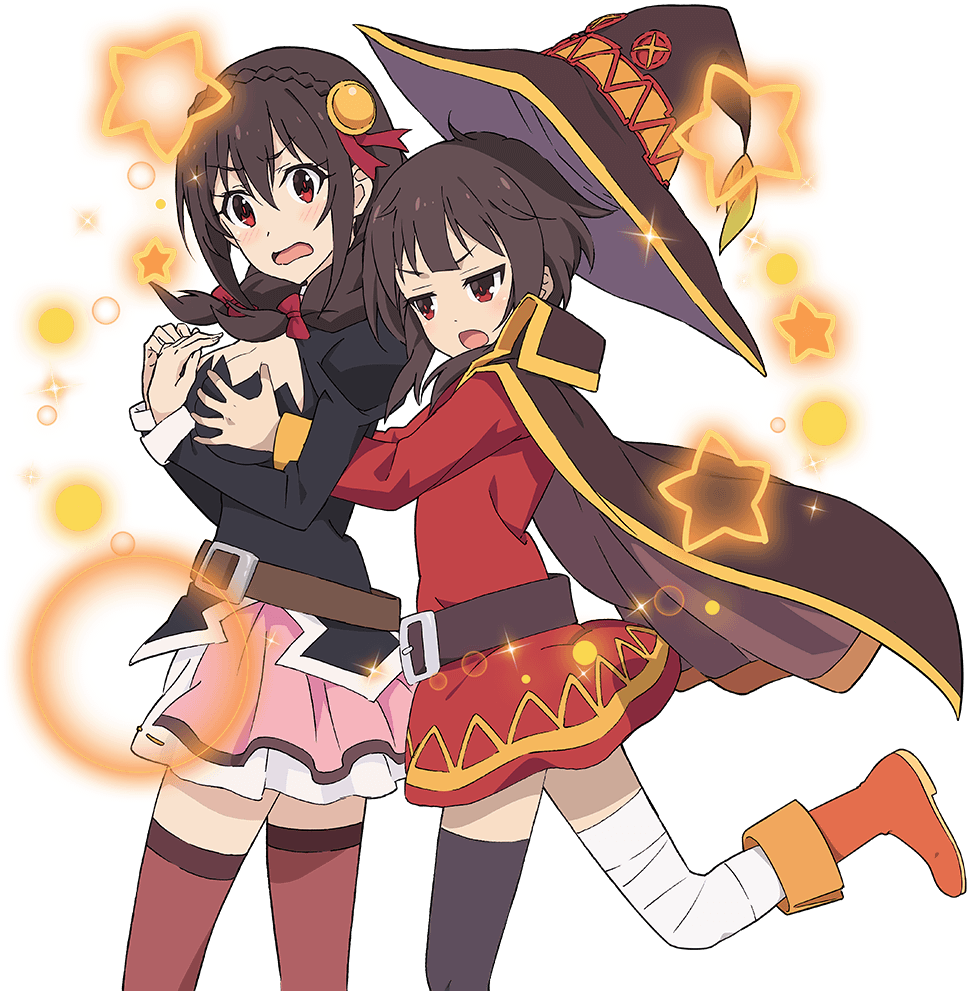 Megumin Yunyun Uchi Hime - Megumin And Yunyun (1024x1024), Png Download