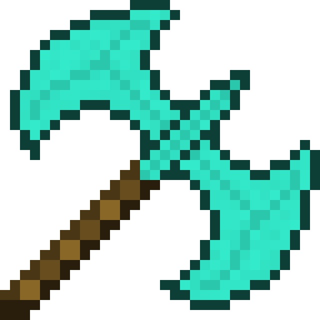 Diamond Battleaxe - Kawaii Boy Pixel Art (640x640), Png Download