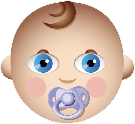 Little Baby Blue Eyes Emoji Sticker Get Your Favorite - Emoticones De Whatsapp Bebe (450x413), Png Download
