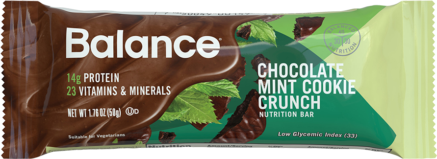 Balance Bar Mint Chocolate Cookie Nutrition (900x334), Png Download