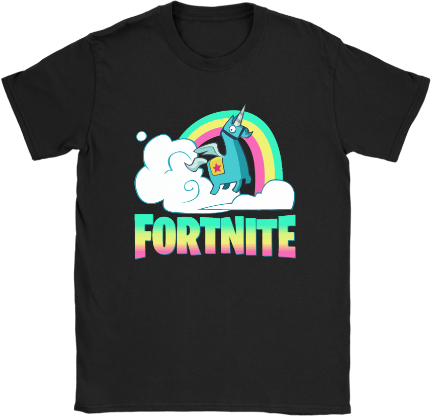 Fortnite Battle Royale Rainbow Llama Unicorn Shirts - Unicorn Fortnite T Shirt (1024x1024), Png Download