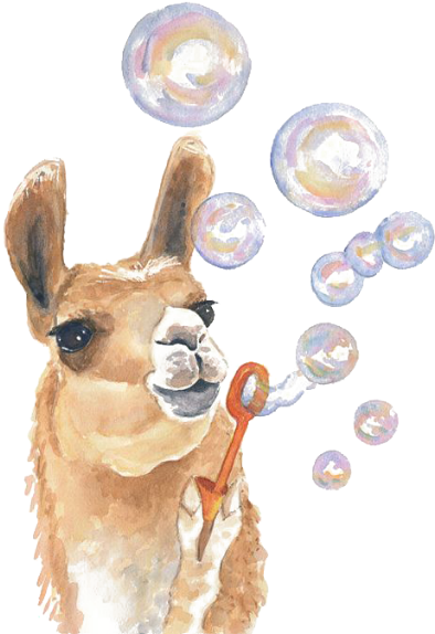 Llama Watercolor (422x585), Png Download