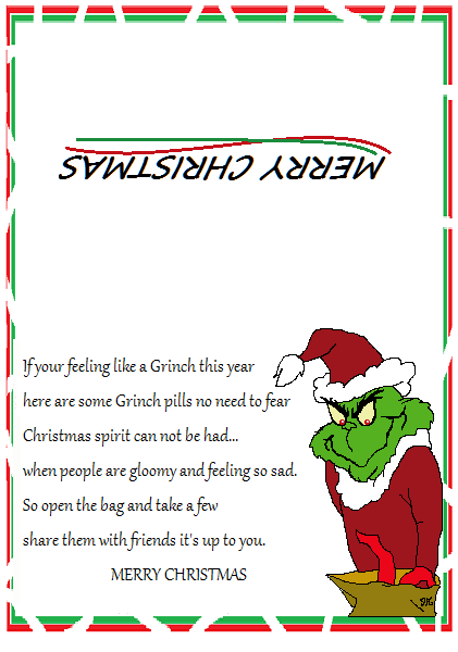 Grinch Pills Grinch Christmas, Christmas Treat Bags, - Snowman Poop And Grinch Pills (540x599), Png Download