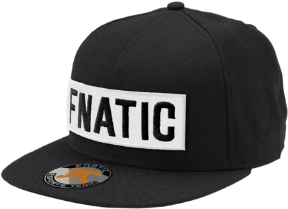 Fnatic Flat Brim Cap, Black Logo, Black (600x450), Png Download