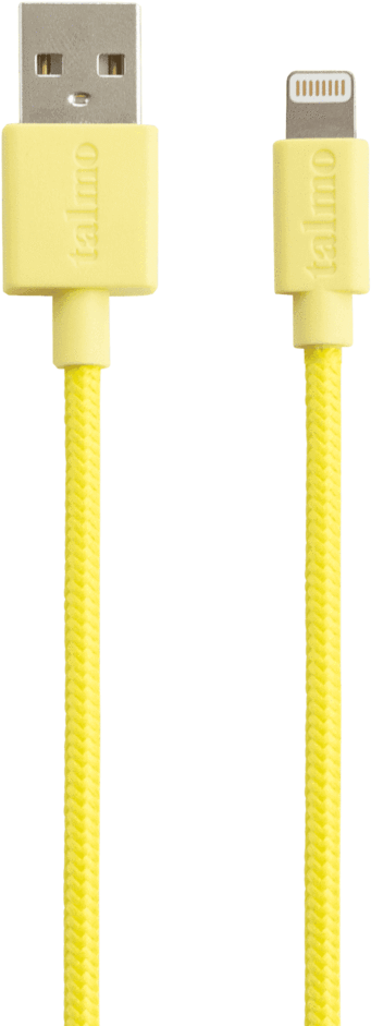 Nylon Braided Iphone Charger Cable In Sunshine Yellow - Usb (1024x1024), Png Download