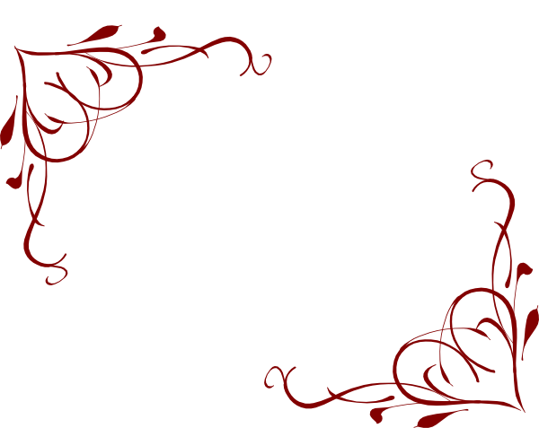 Heart Corner Border Clipart (600x477), Png Download