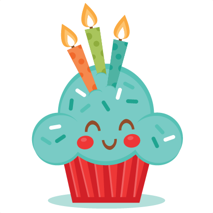 Cute Birthday Cupcake Svg Scrapbook Cut File Cute Clipart - Birthday Cupcake Clip Art Png (432x432), Png Download