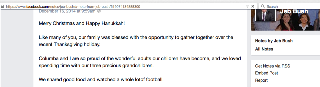 Jeb Bush Announces For President With A Typo - Rick Perry (1100x382), Png Download