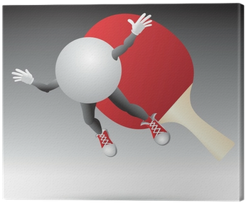 Ping Pong Paddle Hitting Ping Pong Ball Cartoon Character - Ping Pong Ball Cartoon (400x400), Png Download