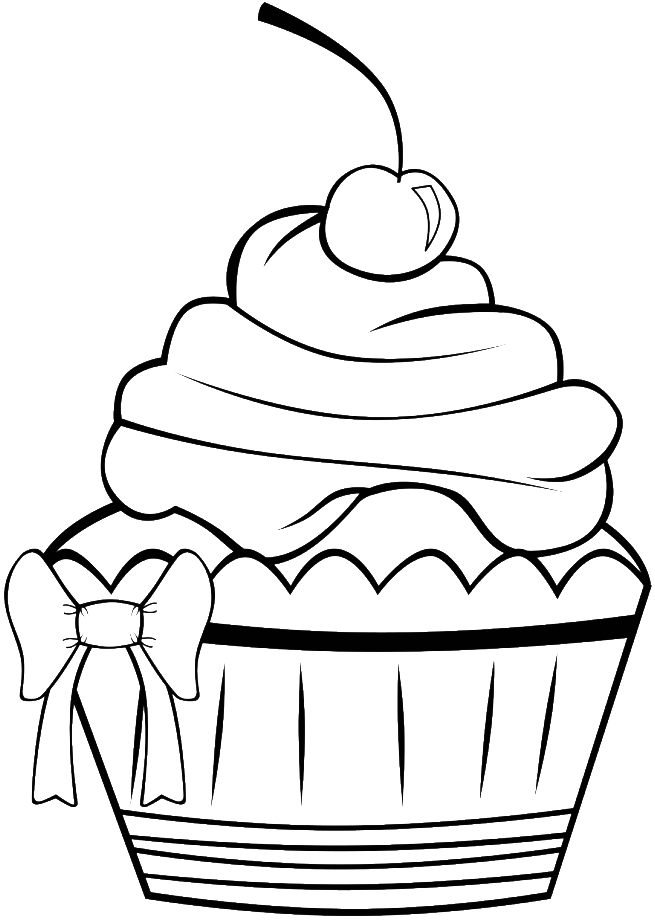 28 Collection Of Cupcake Drawing Transparent - Cup Cakes To Colour (700x967), Png Download