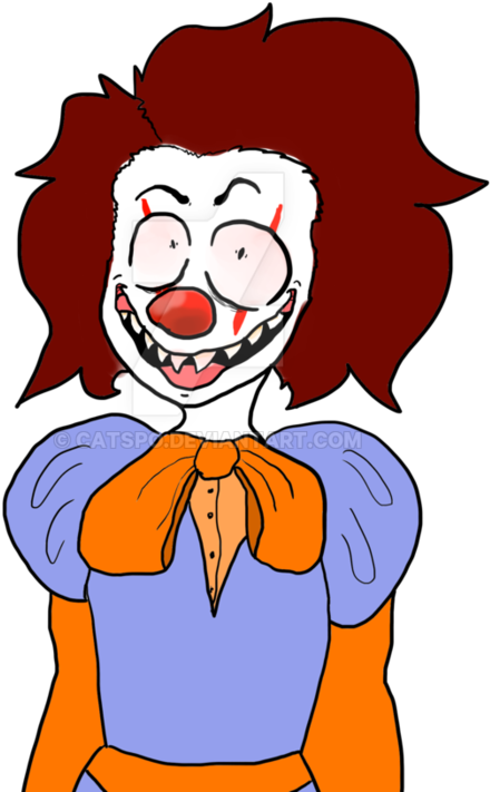 Spooky Scary Clown By Catspo On Deviantart - Drawing (894x894), Png Download