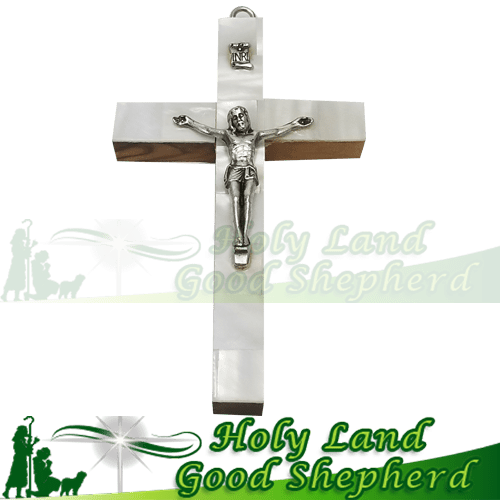 Olive Wood Cross Mother Of Pearl - Mother Of Pearl The Holy Land (500x500), Png Download