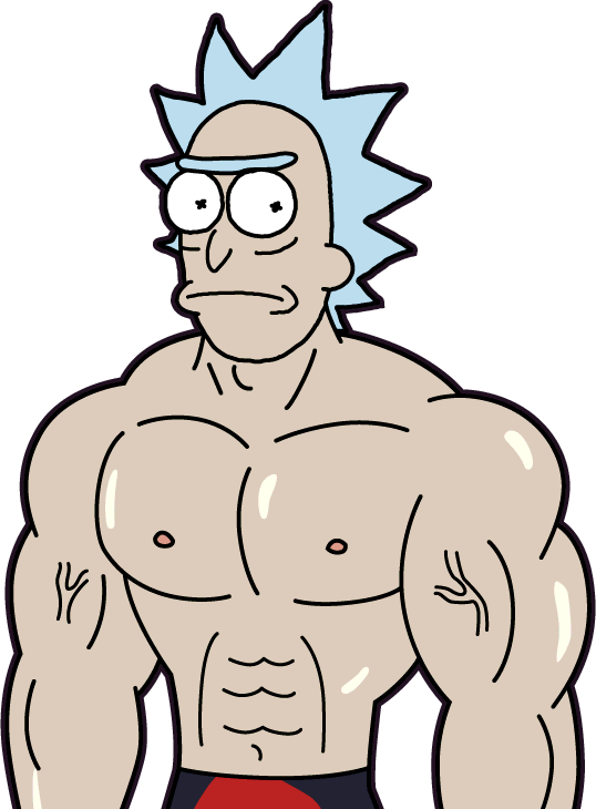Beefcake Rick - Rick And Morty Weapon (538x730), Png Download