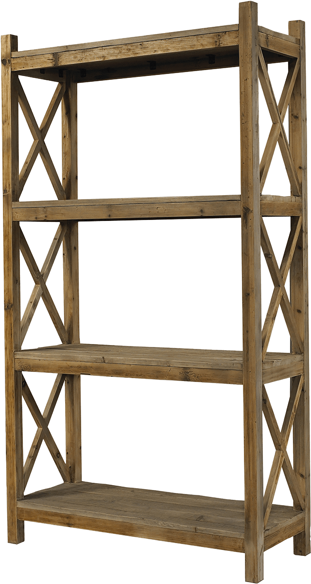 3-shelf Bookcase In Natural Finish (1200x1200), Png Download