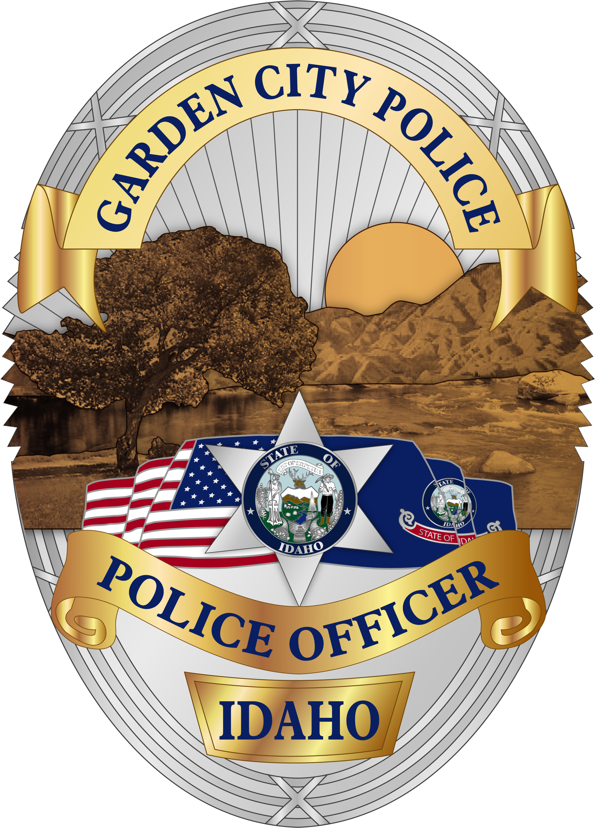 C 137037 Garden City Police Department Idaho 3d Badge - Garden City Police Department (2059x2892), Png Download