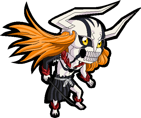 Ichigo Kurosaki Tōshirō Hitsugaya Yoruichi Shihouin - Bleach Ichigo Hollow Chibi (500x464), Png Download