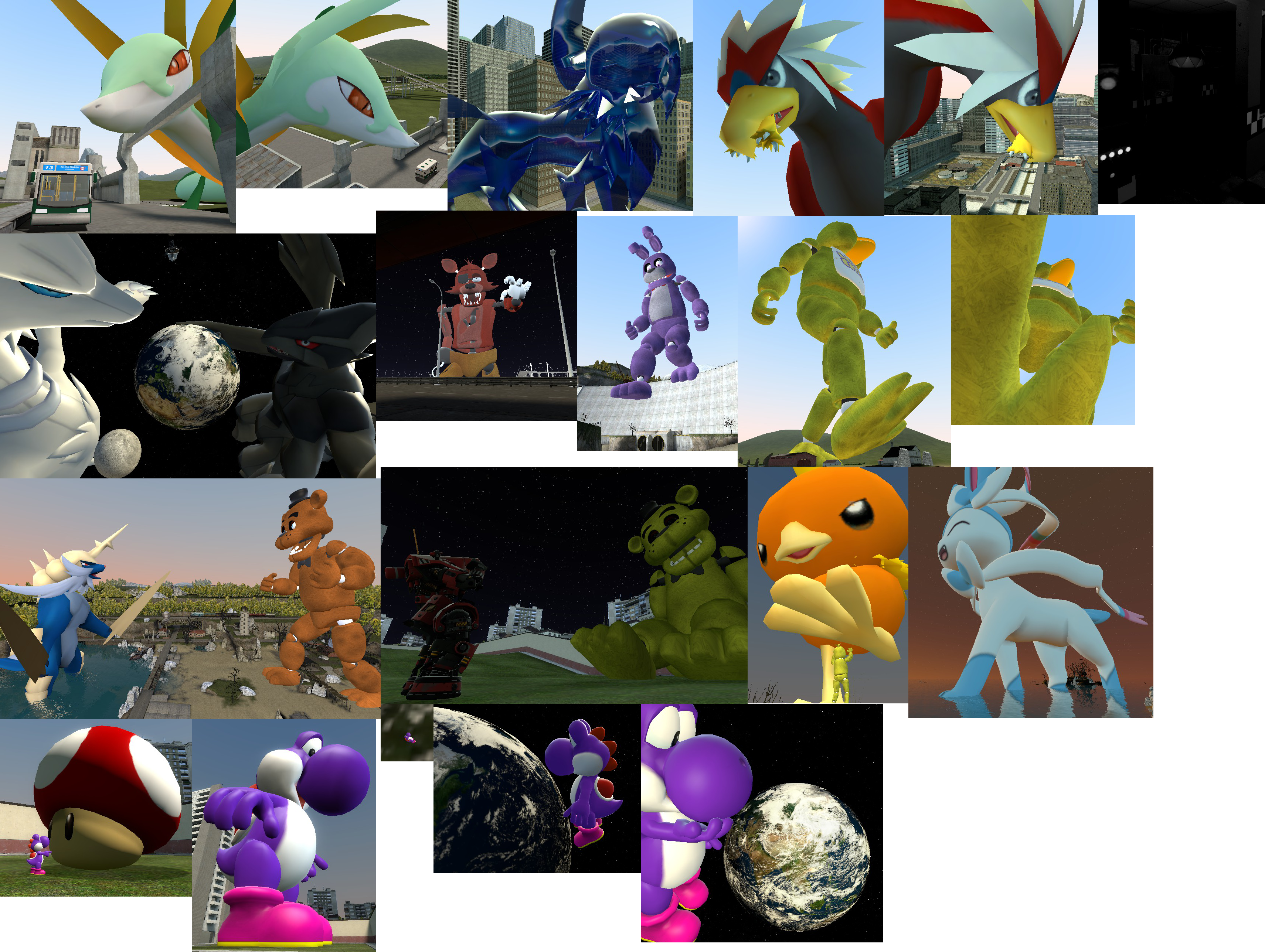 Garry's Mod Collage Art Technology - Macrophilia Fan Art (3423x2577), Png Download