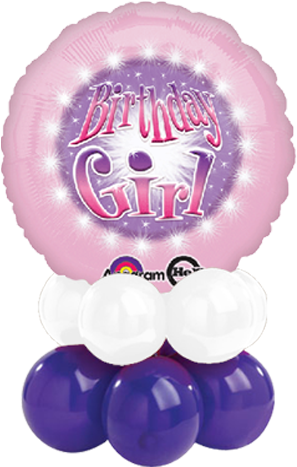 Shiny Star Bday Girl Balloon - Amscan Happy Birthday Girl Circle Foil Balloon Hs40 (600x600), Png Download