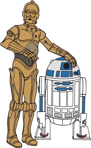 Disney Poe Clipart Amp Disney Poe Clip Art Images - R2d2 And C3po Cartoon (400x634), Png Download
